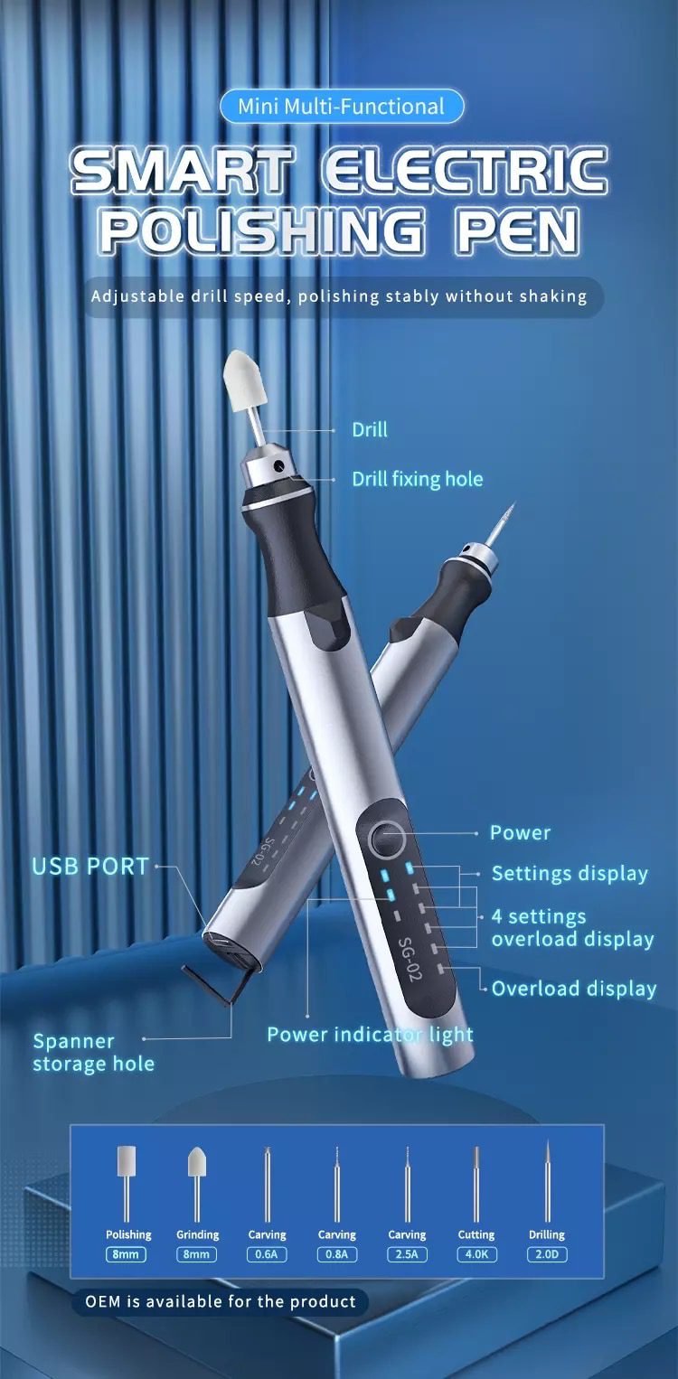 2UUL DA81 Electric Rechargeable Grinding Pen For Chip Change Repair