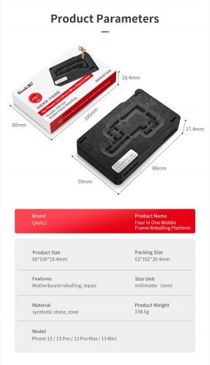 QIANLI 13/13MINI/13PRO/13PROMAX MIDDLE FRAME REBALLING PLATFORM